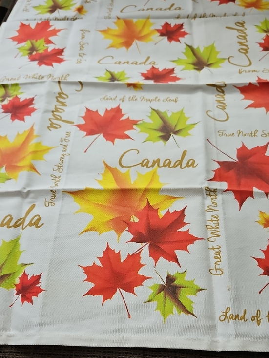 Source Unknown Other - Canada Land Of The Maple Leaf Cotton Tea Towel